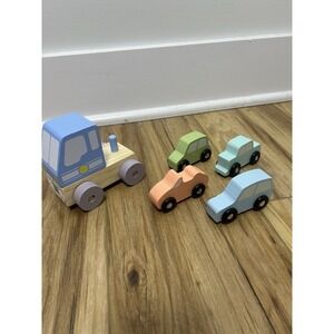 Lot of Wooden Car Vehicles Childrens toys Modern Minimal Scandinavian Montessori